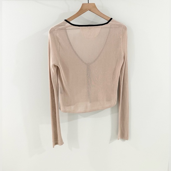 Monrow Women’s Crop Cardigan Tan Size Medium - Picture 7 of 7